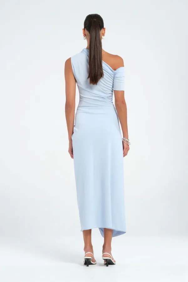 Cleo One Shoulder Maxi Dress Sky