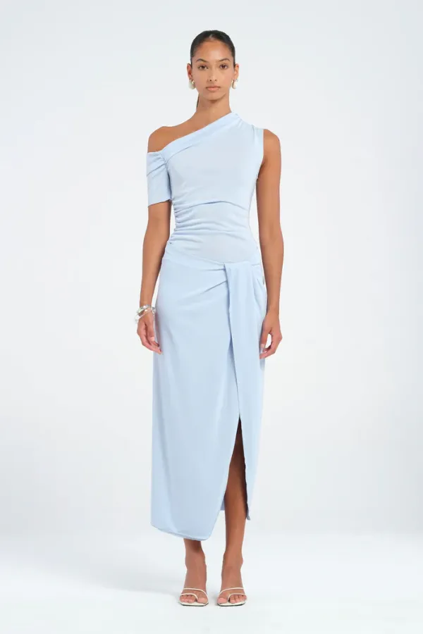 Cleo One Shoulder Maxi Dress Sky