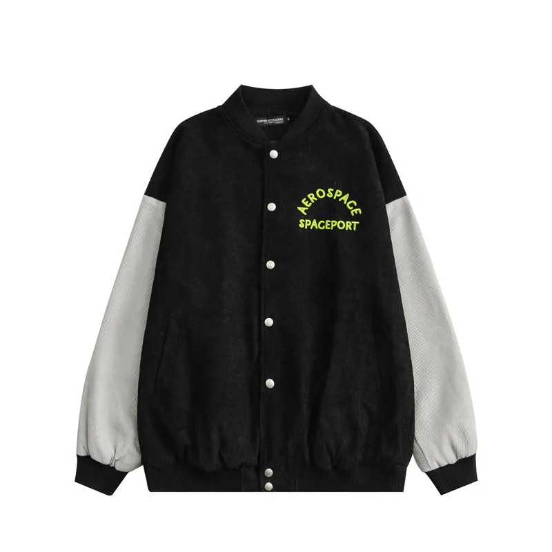 College Jacket Heyhenry Autumn and Winter Retro Baseball Jacket Men's and Women's Casual Loose Texture Top Couple Wear