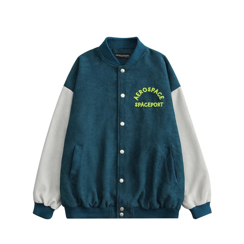College Jacket Heyhenry Autumn and Winter Retro Baseball Jacket Men's and Women's Casual Loose Texture Top Couple Wear