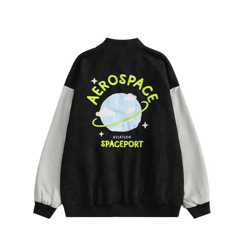 College Jacket Heyhenry Autumn and Winter Retro Baseball Jacket Men's and Women's Casual Loose Texture Top Couple Wear