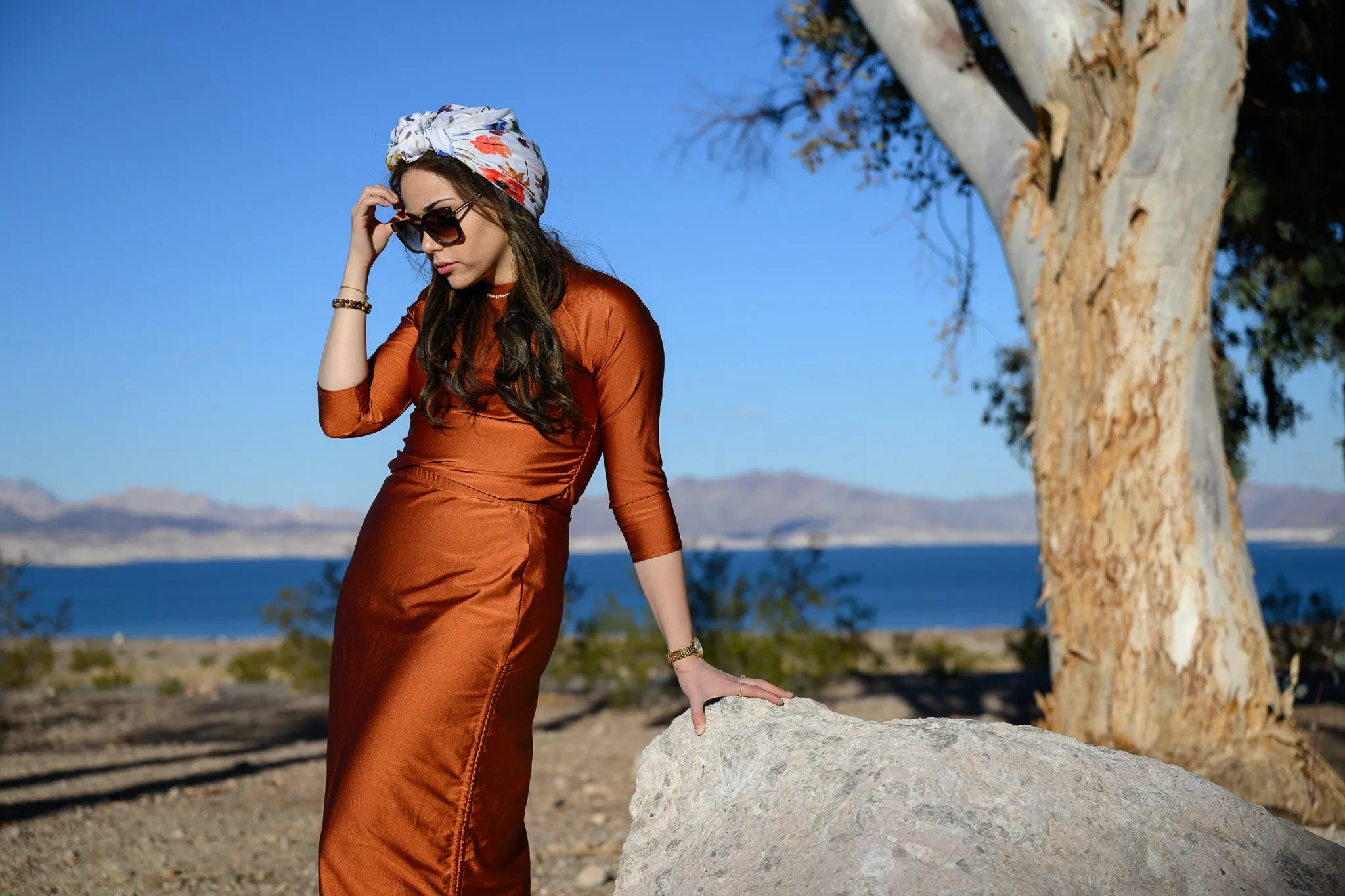Copper Rouche Swim Top