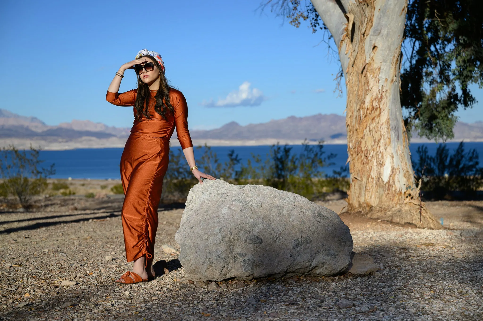 Copper Rouche Swim Top