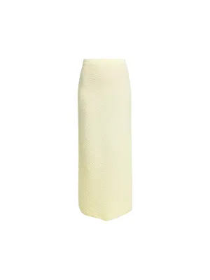 Cotton Rib Midi Skirt