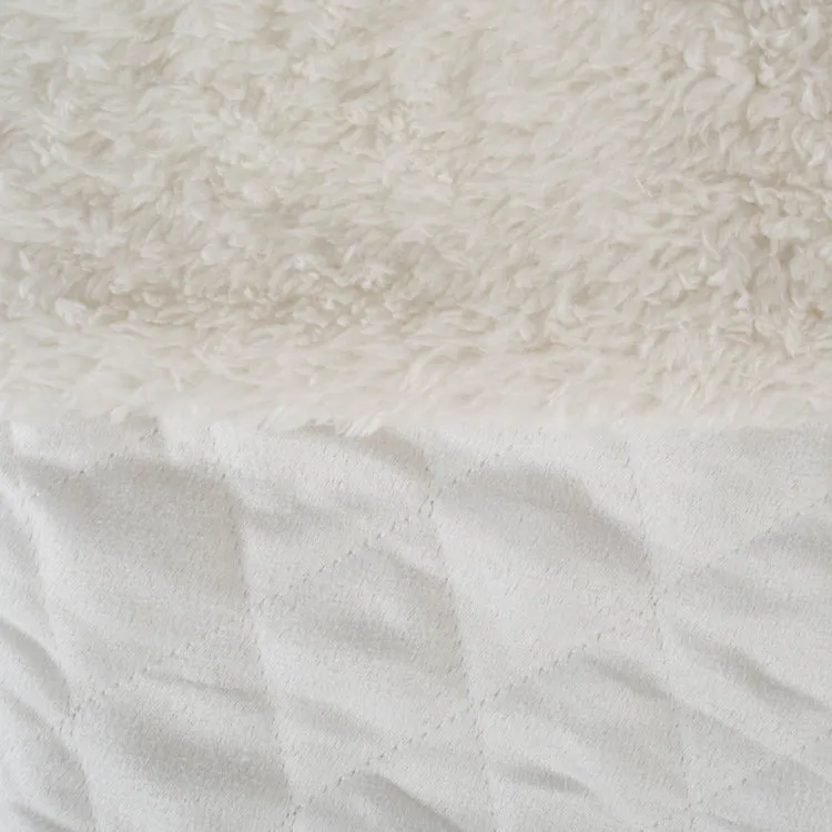 Cream Diamond Quilted Holiday Stocking with Fur Cuffs Set of 2