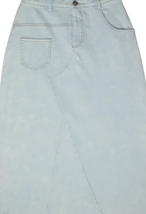 Crew Kids Stitch Detail Maxi Skirt in Blue