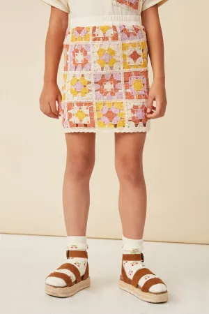 Crochet Quilted Mini Skirt