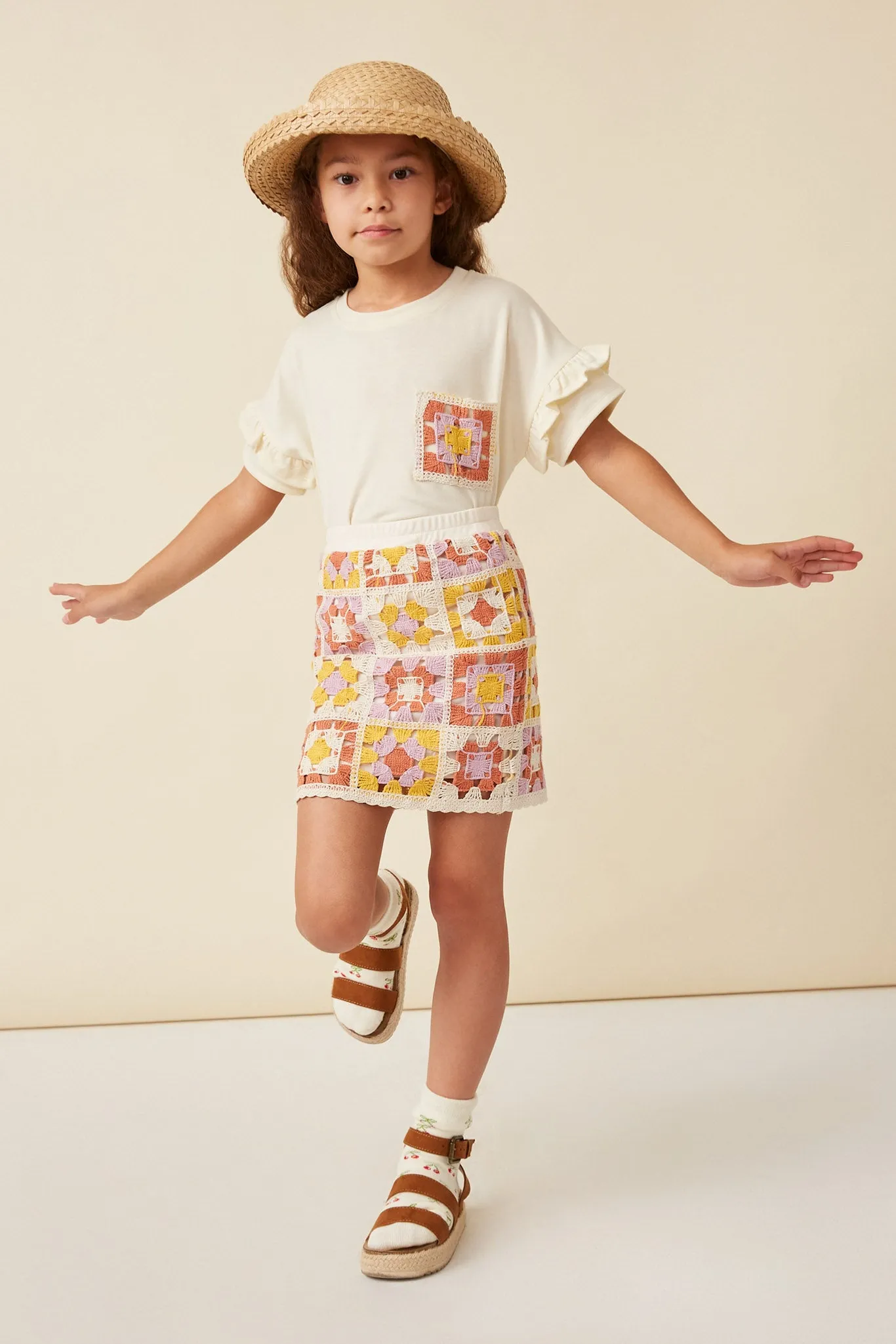 Crochet Quilted Mini Skirt