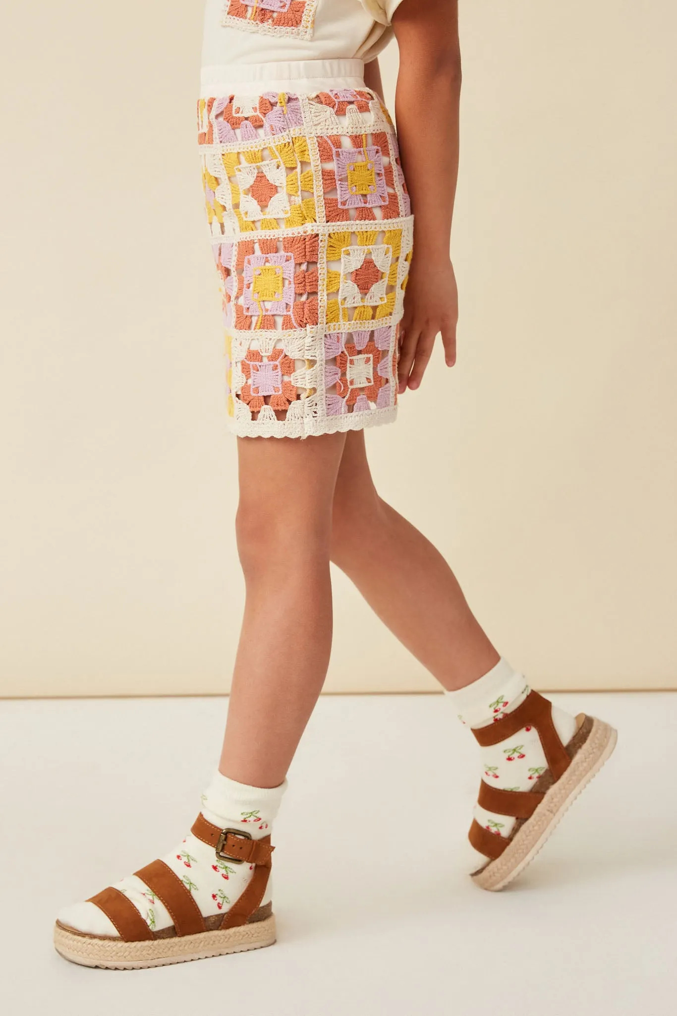 Crochet Quilted Mini Skirt