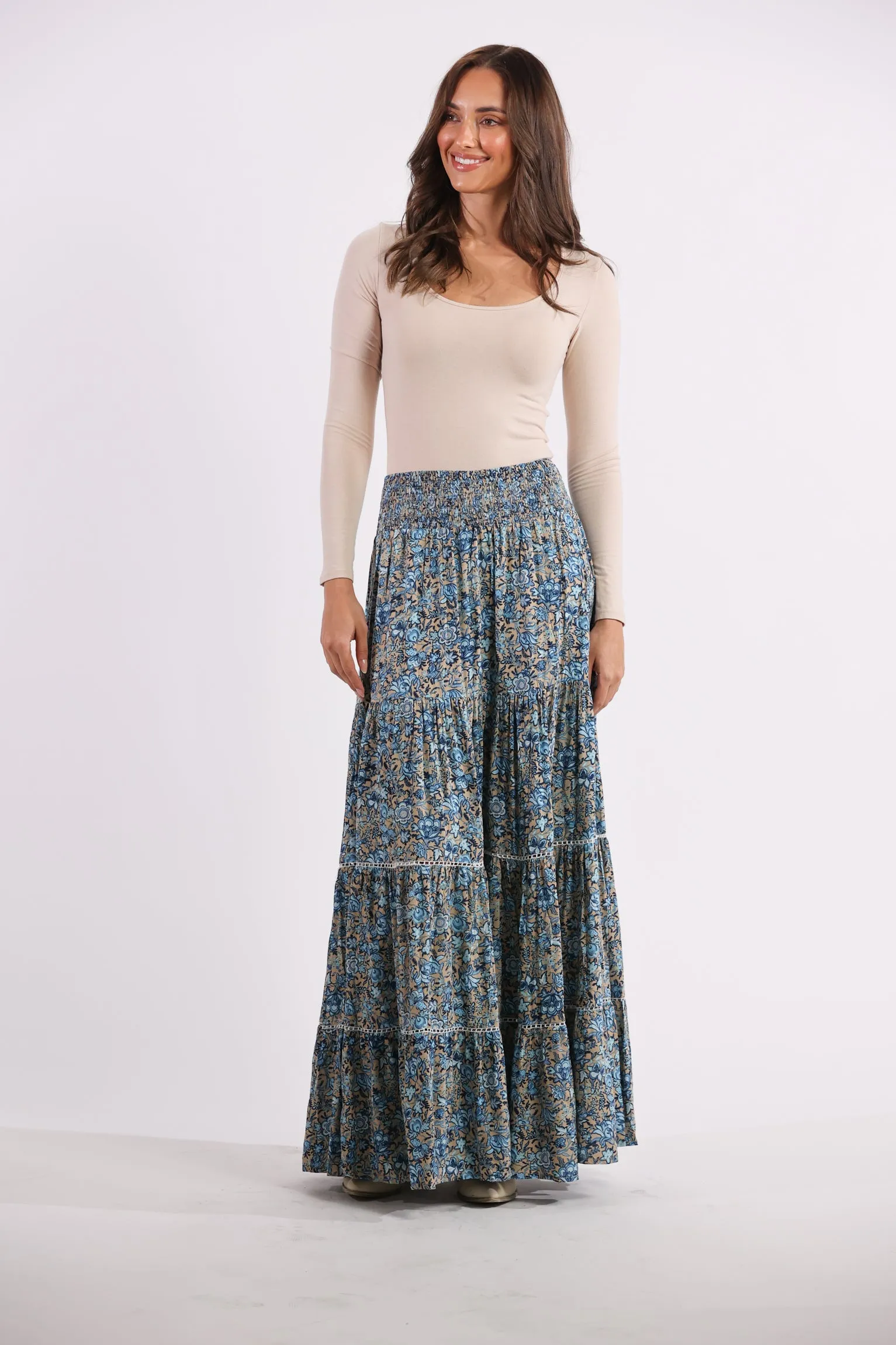 Cruz Maxi Skirt in Skylight