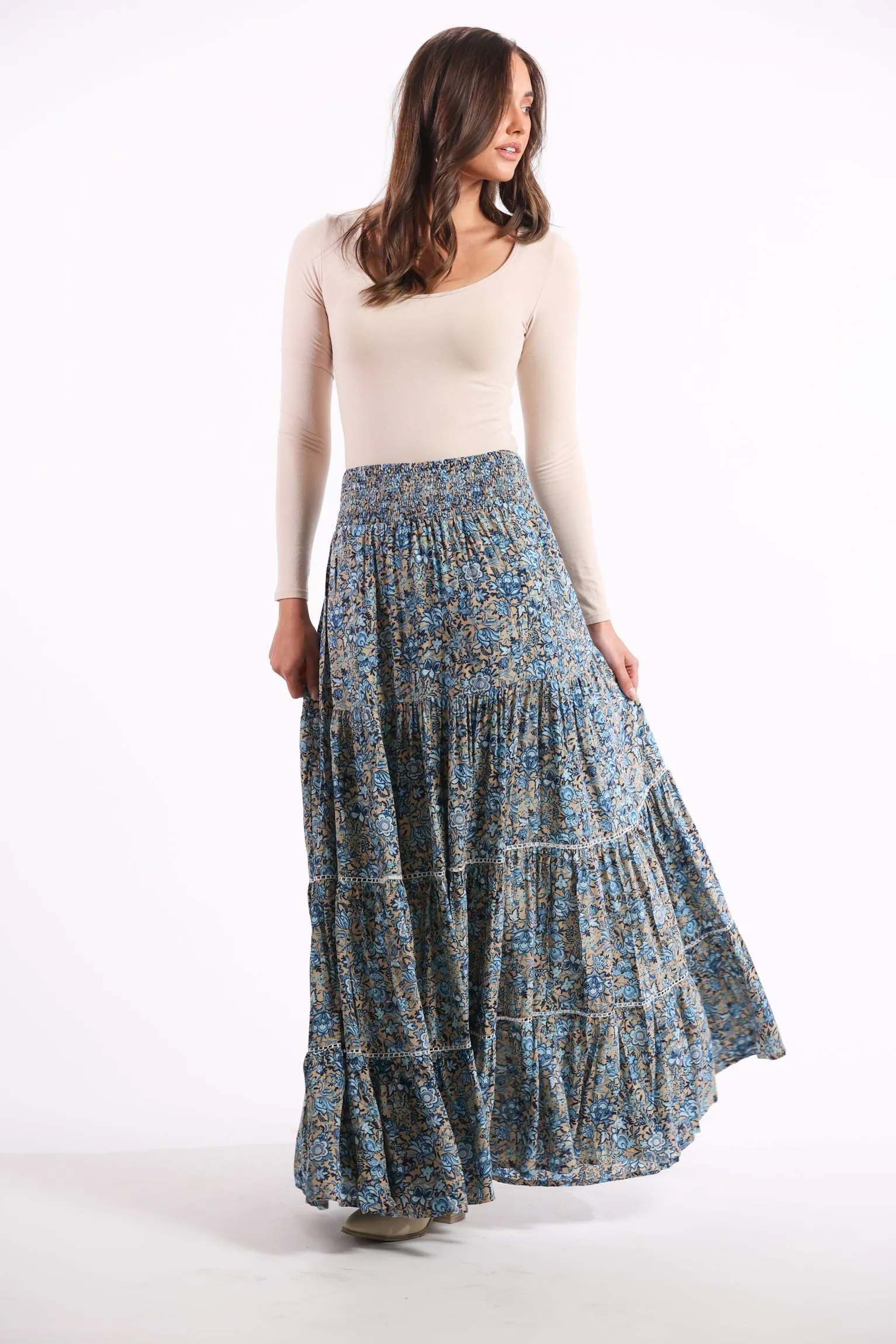 Cruz Maxi Skirt in Skylight