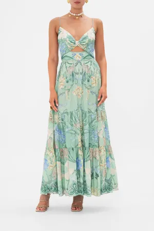 CUT OUT BODICE DRESS WITH TIERED SKIRT DREAMING IN DUTCH