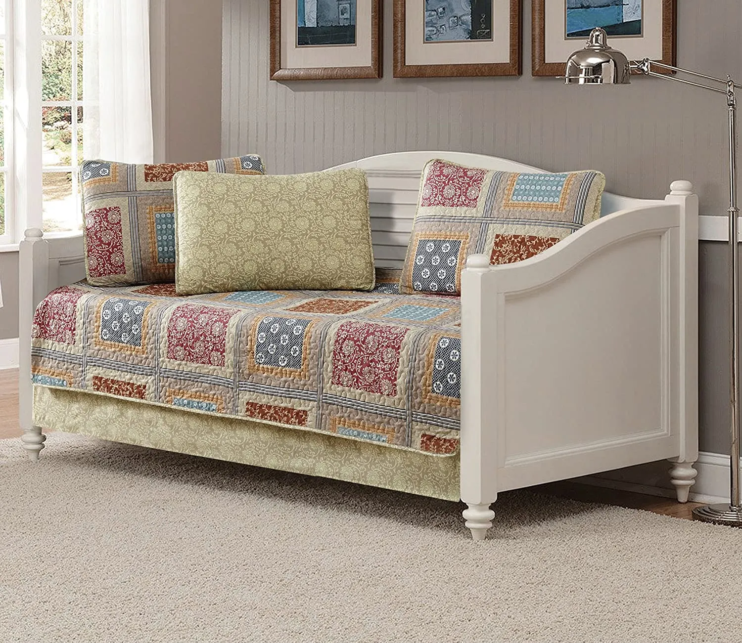 Day Bed Cover Modern Reversible 5 Pcs Set