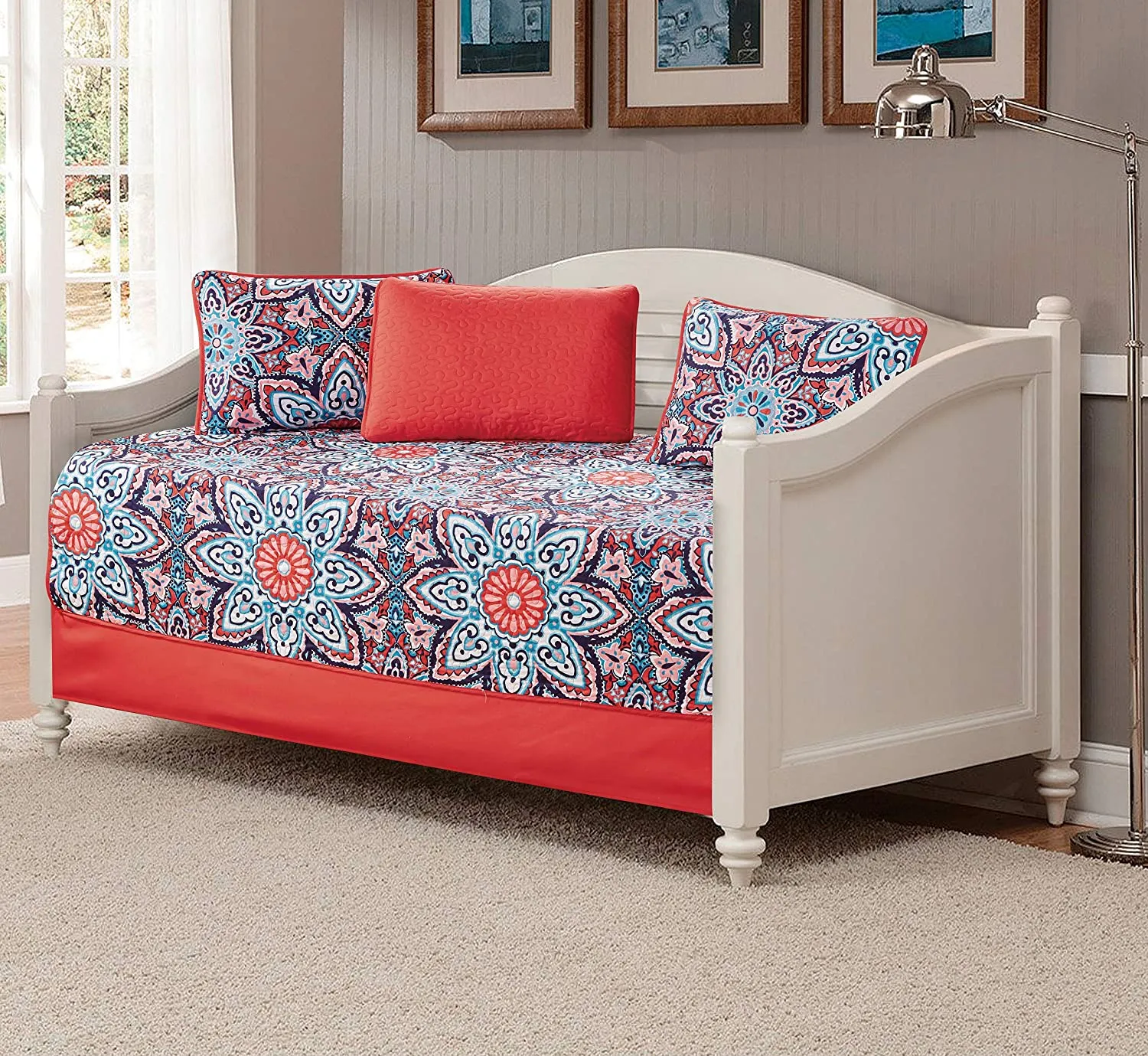Day Bed Cover Modern Reversible 5 Pcs Set