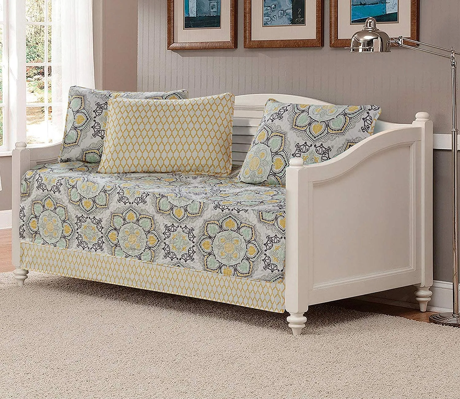 Day Bed Cover Modern Reversible 5 Pcs Set
