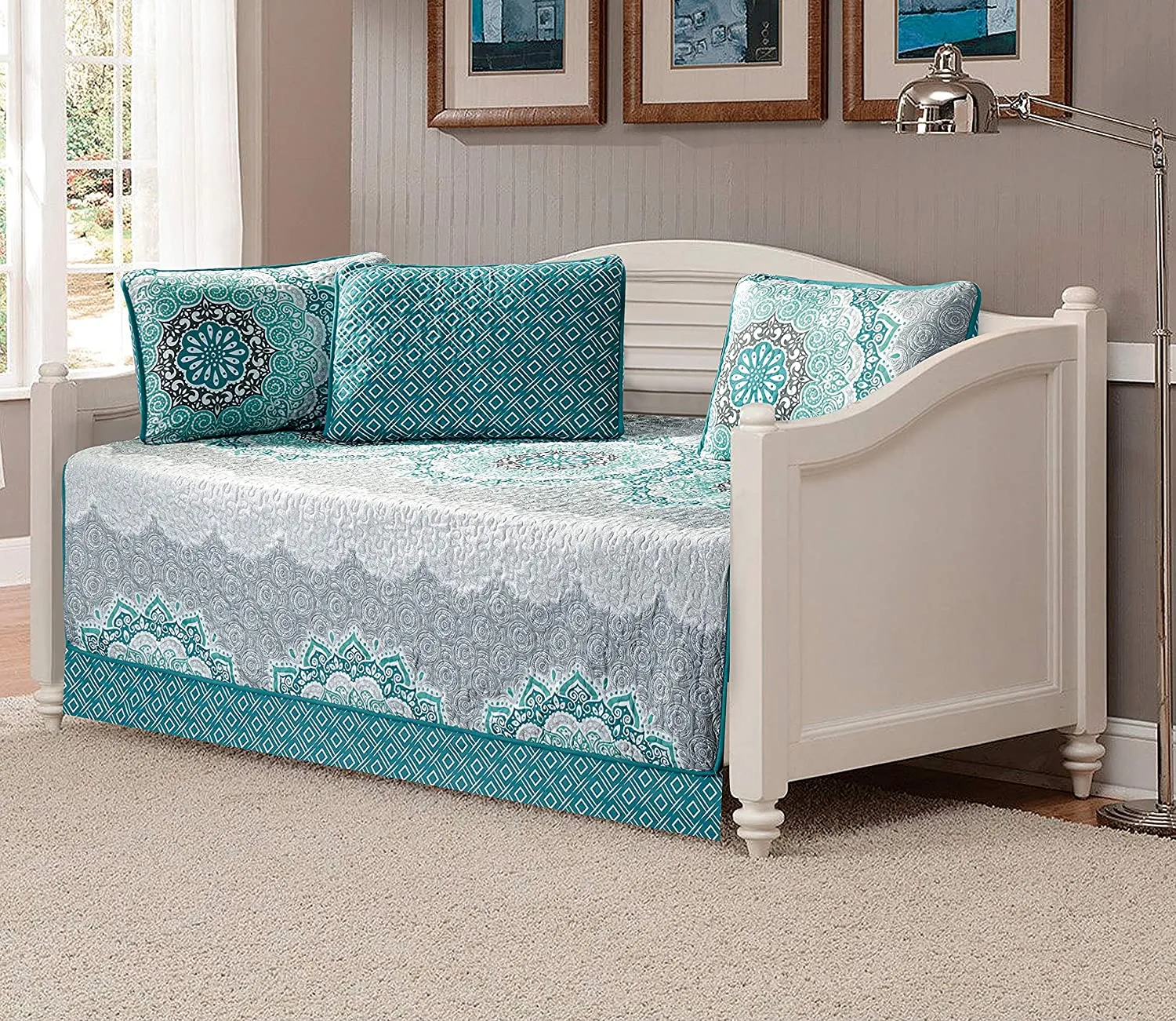 Day Bed Cover Modern Reversible 5 Pcs Set
