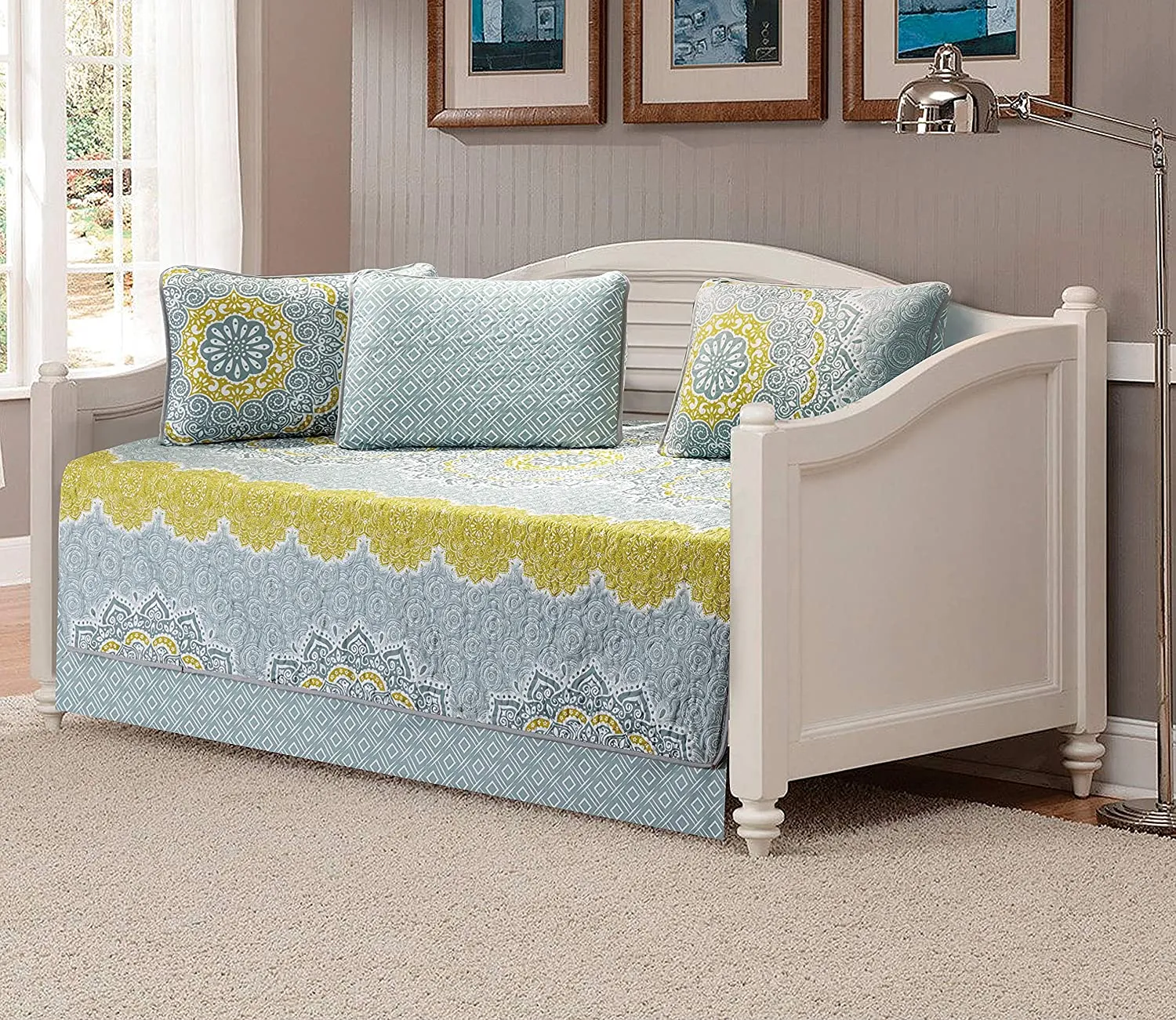 Day Bed Cover Modern Reversible 5 Pcs Set