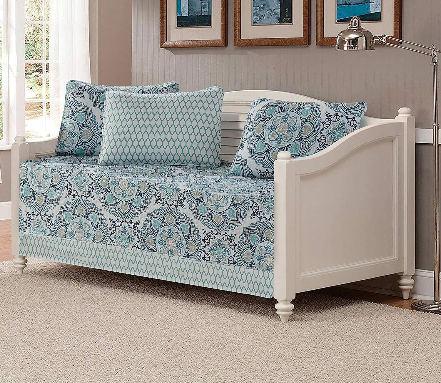 Day Bed Cover Modern Reversible 5 Pcs Set
