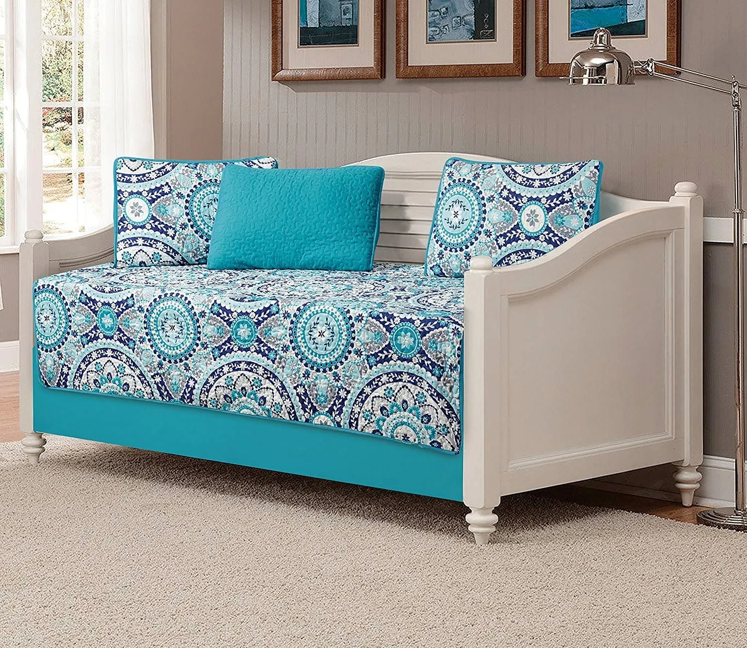 Day Bed Cover Modern Reversible 5 Pcs Set