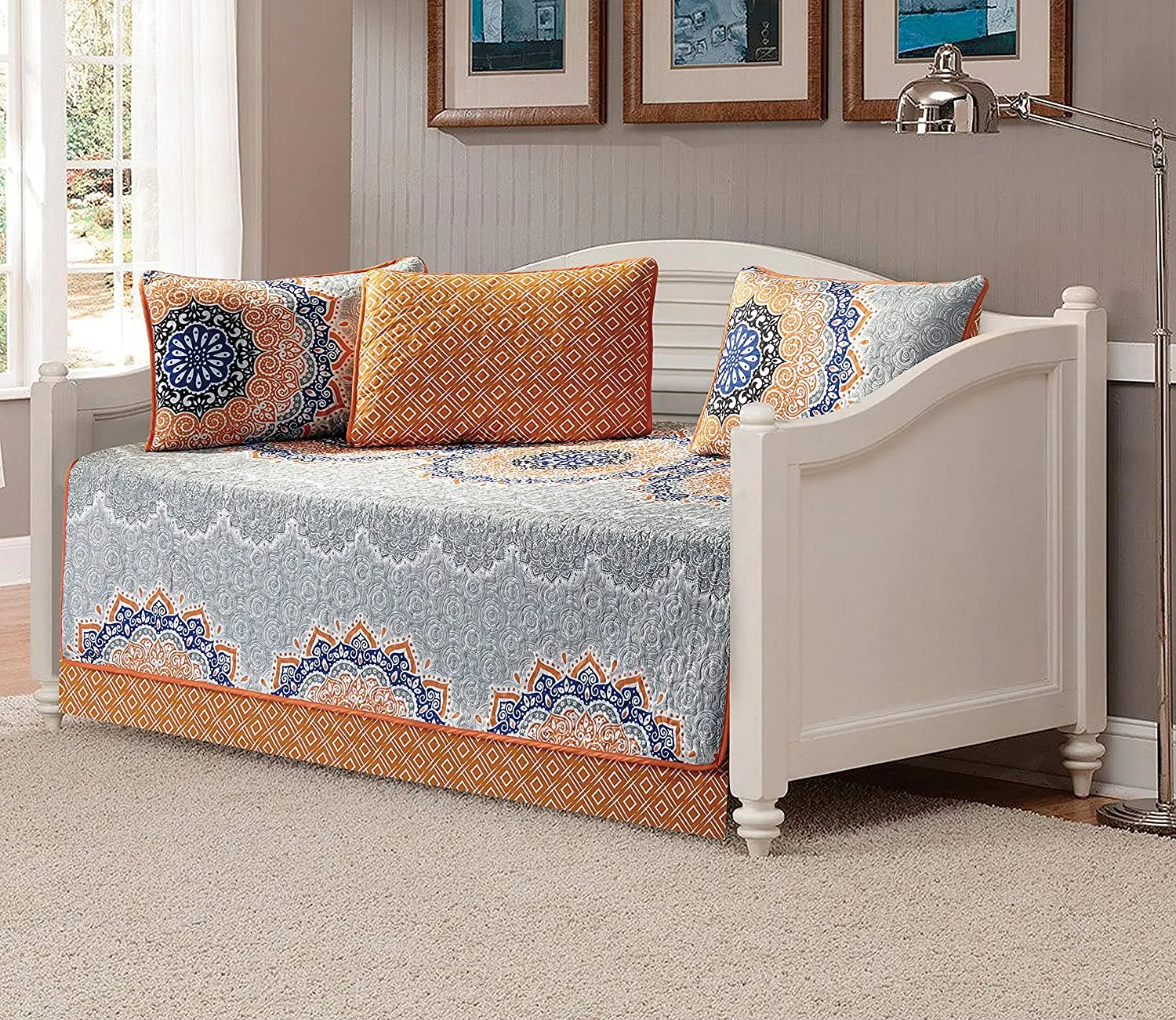 Day Bed Cover Modern Reversible 5 Pcs Set