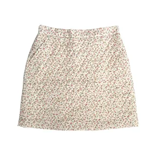 Ditsy Floral Print A-LIne Mini Skirt Cream