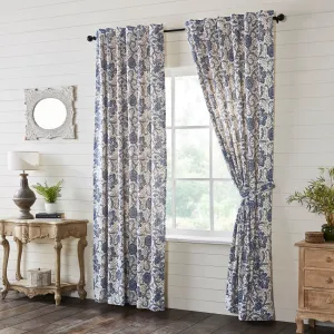 Dorset Navy Floral Lined Panel Curtains 96"