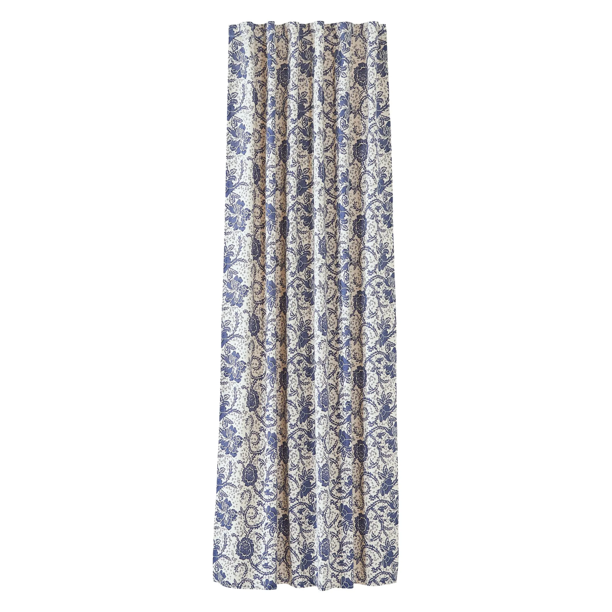 Dorset Navy Floral Lined Single Panel Curtain 96"