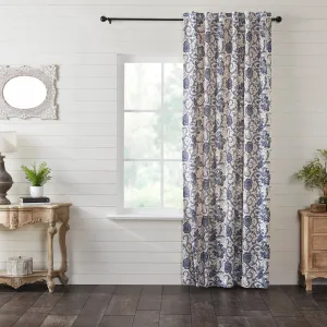 Dorset Navy Floral Lined Single Panel Curtain 96"