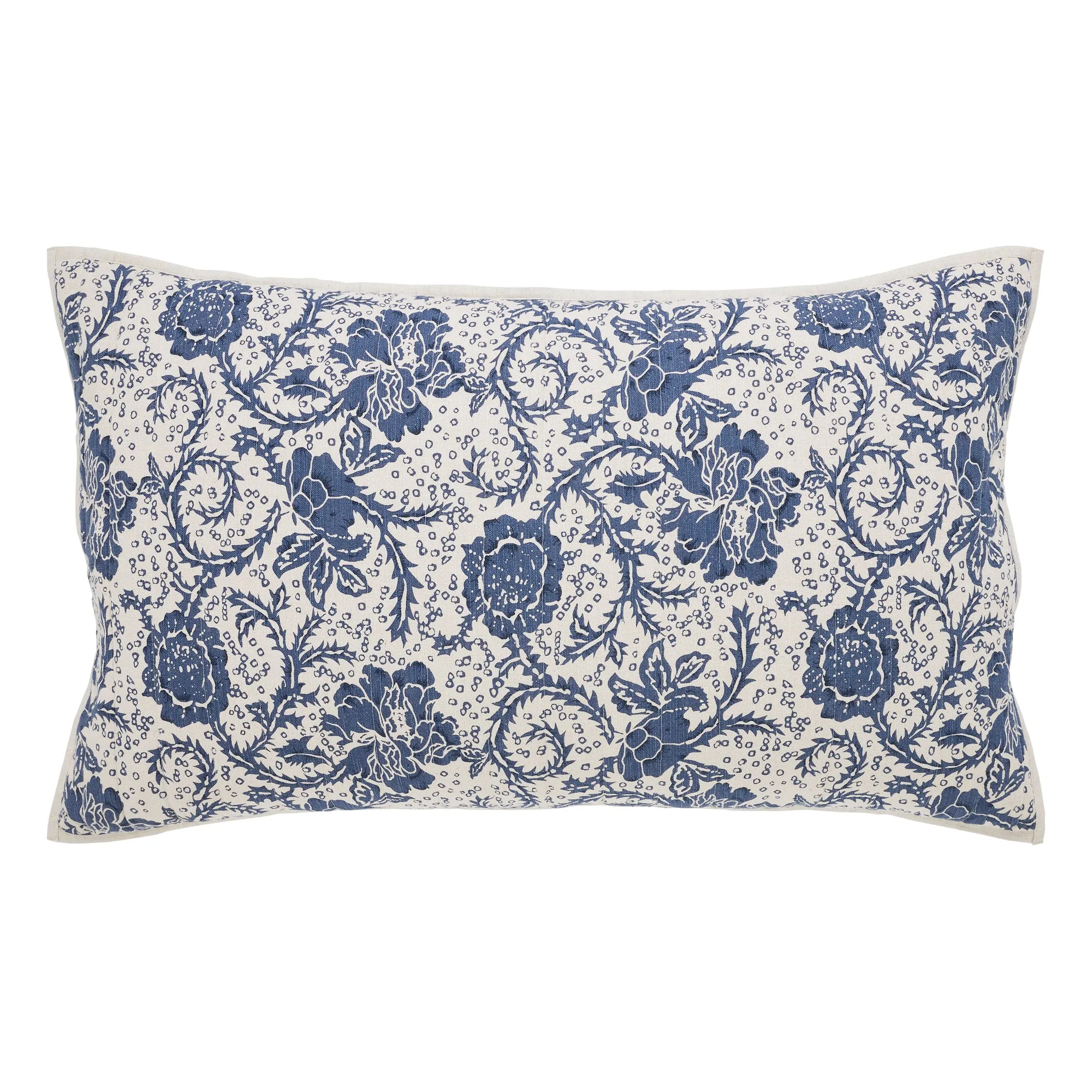Dorset Navy Floral Quilted King Sham 21x37"