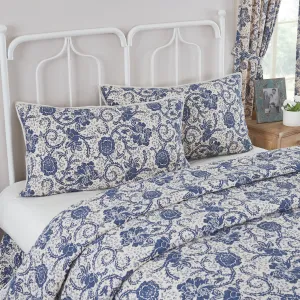 Dorset Navy Floral Quilted King Sham 21x37"