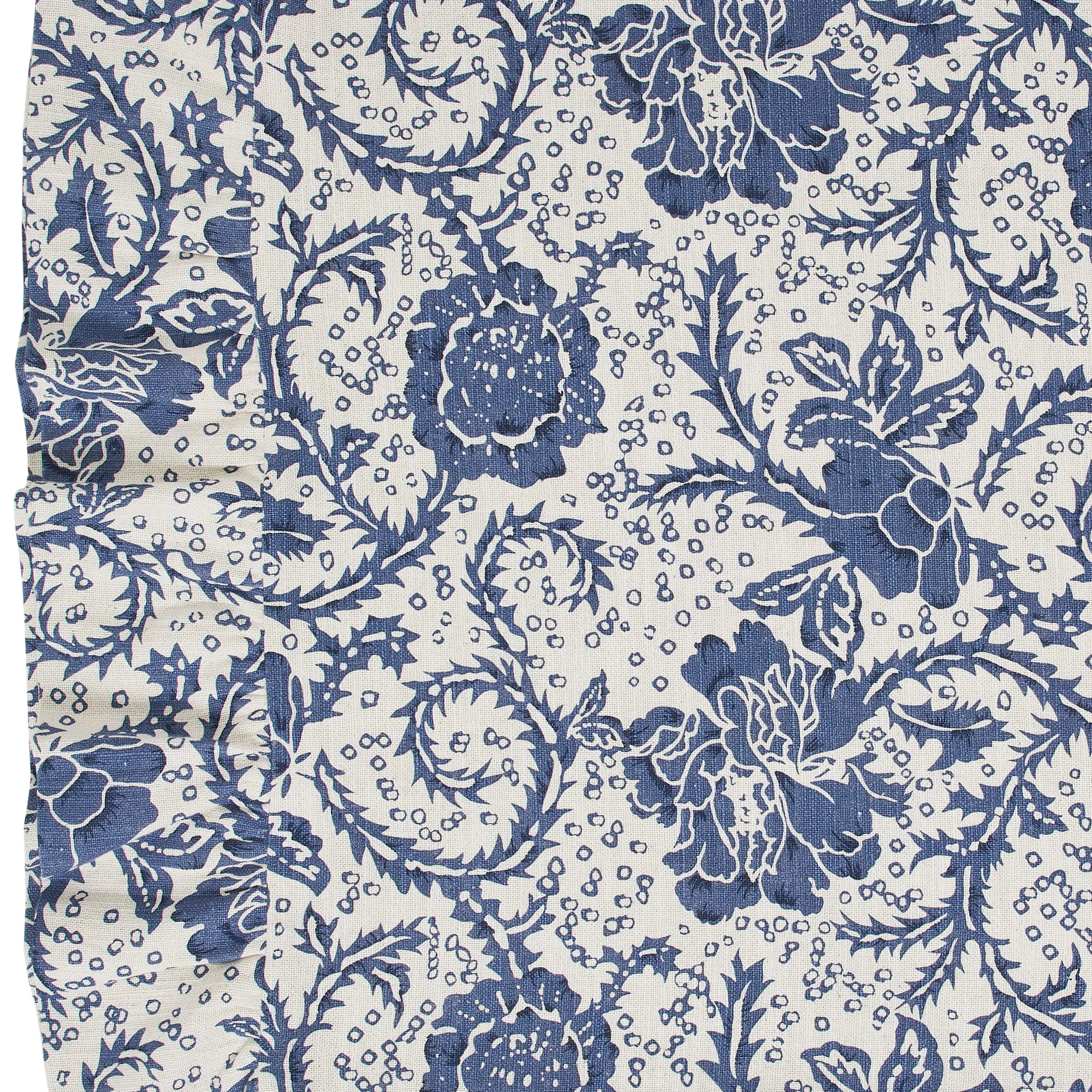 Dorset Navy Floral Ruffled Standard Pillow Case - Set of 2
