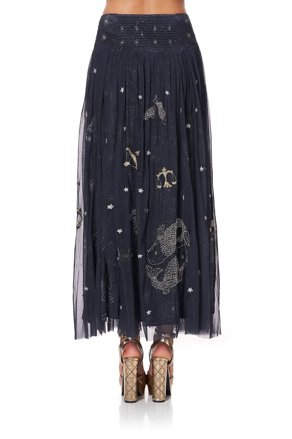 DOUBLE LAYER MAXI SKIRT WITH SHAPED YOKE ITS A SIGN