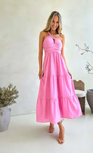 Eden One Shoulder Maxi - Pink