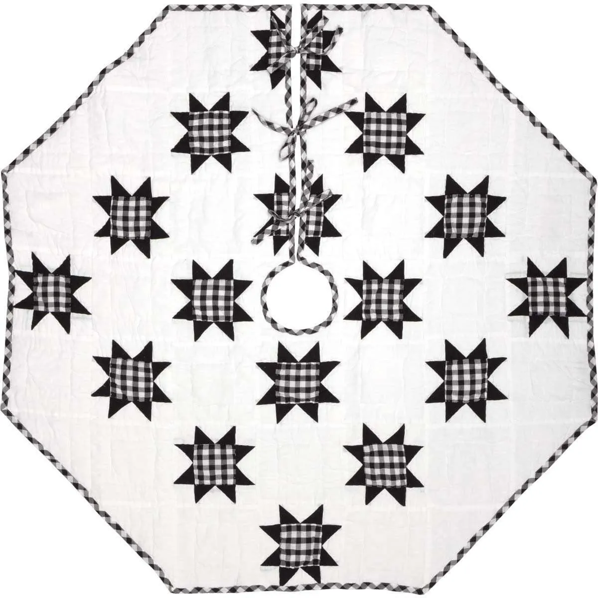 Emmie Black Patchwork Christmas Tree Skirt 48 VHC Brands