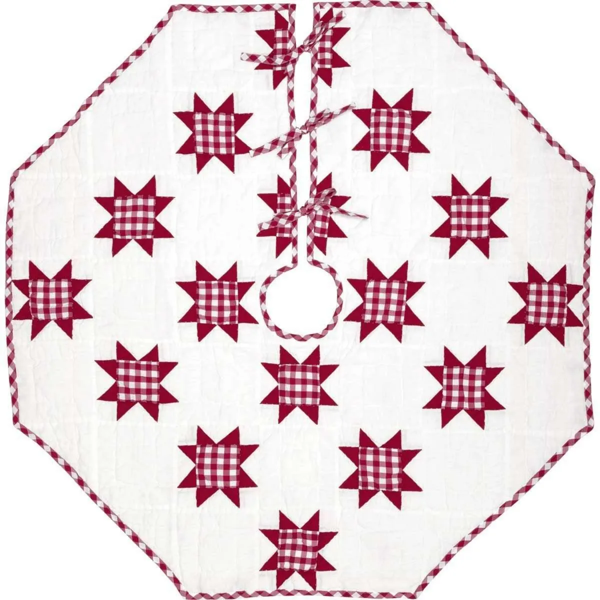 Emmie Red Patchwork Christmas Tree Skirt 48 VHC Brands