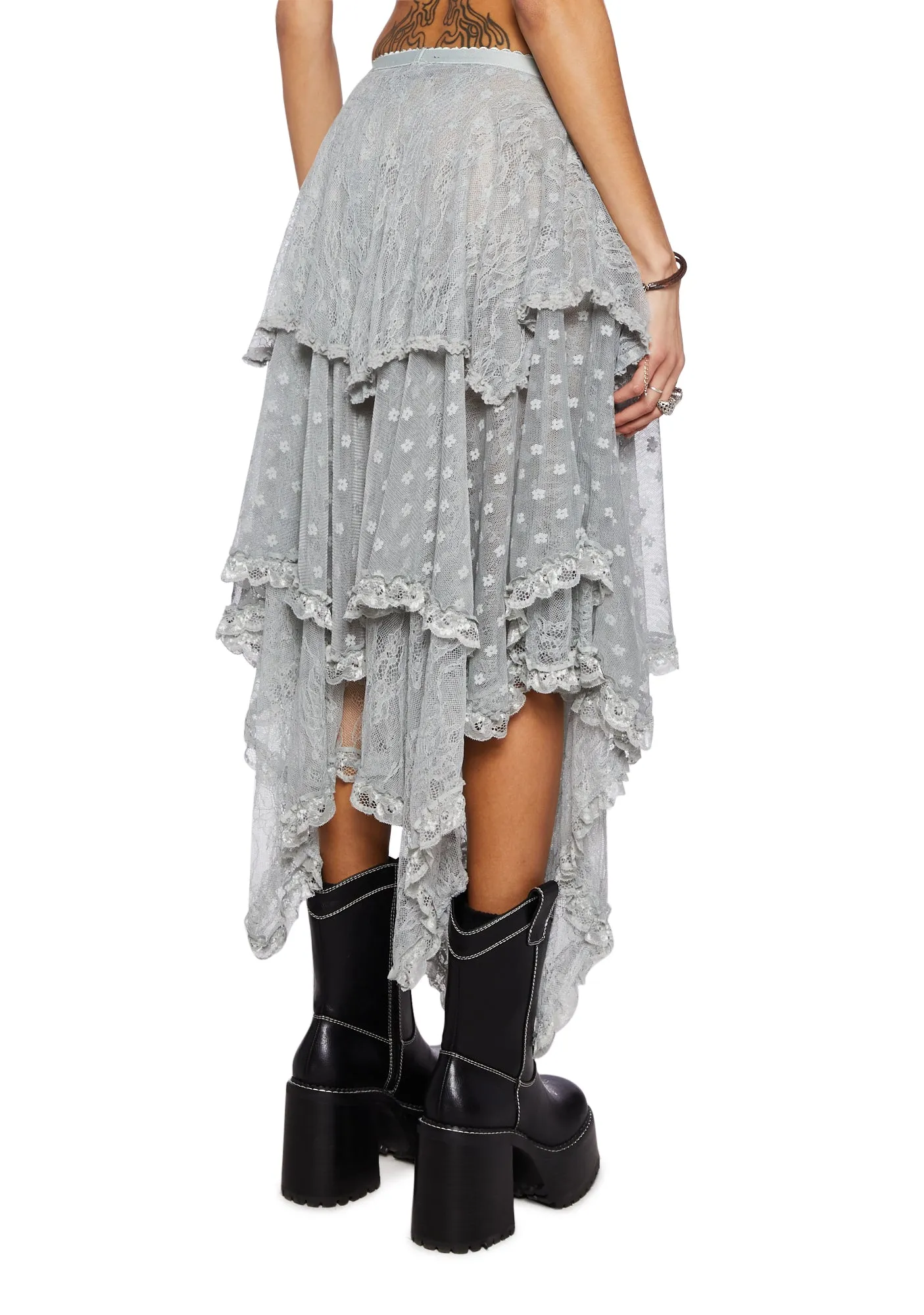 Ethereal Woodlands Maxi Skirt - Gray