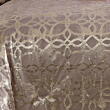 Eve 10 Piece Queen Size Poly Velvet Comforter Set, Foil Pattern, Blush Pink By Casagear Home