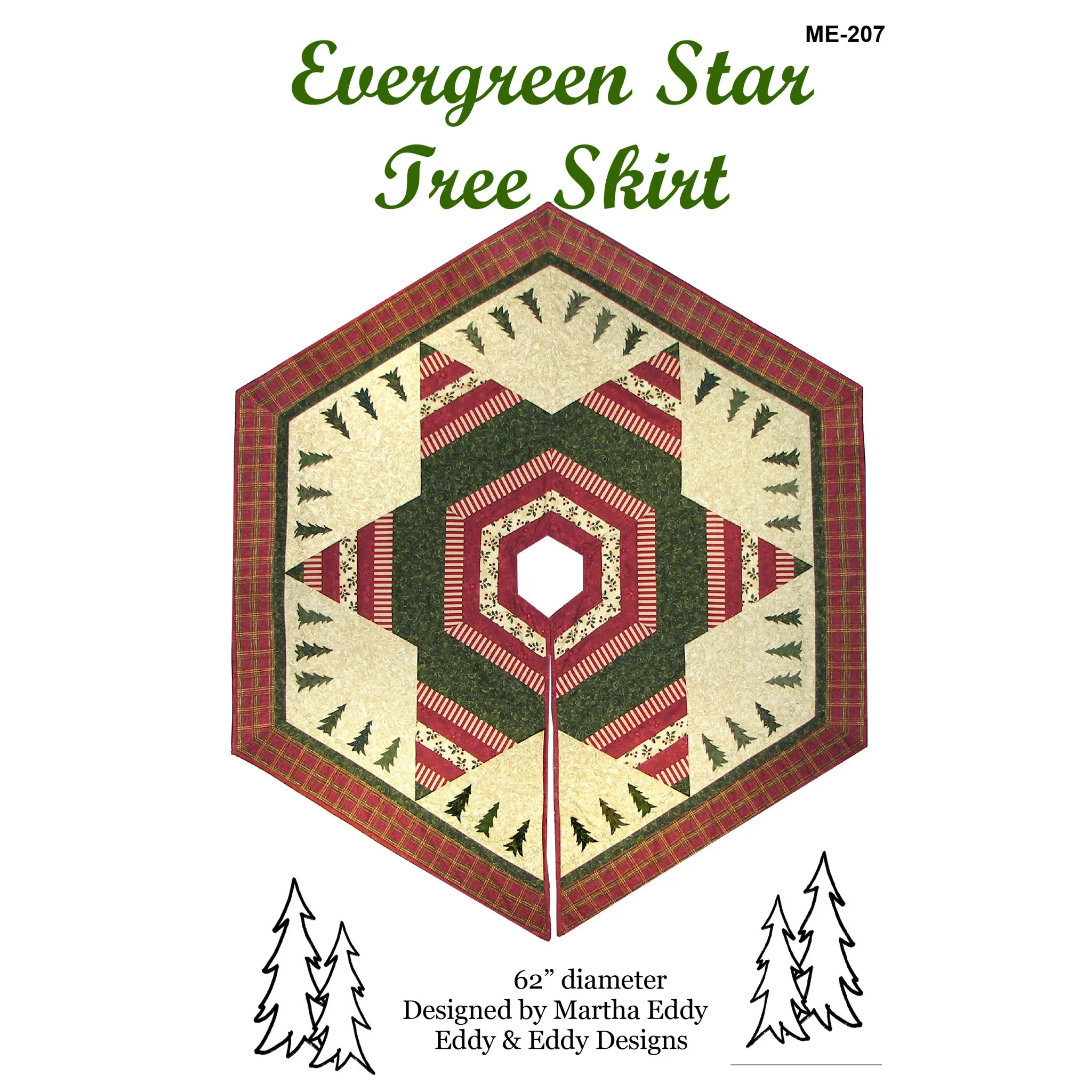 Evergreen Star Tree Skirt Quilt Pattern ME-207 - Paper Pattern