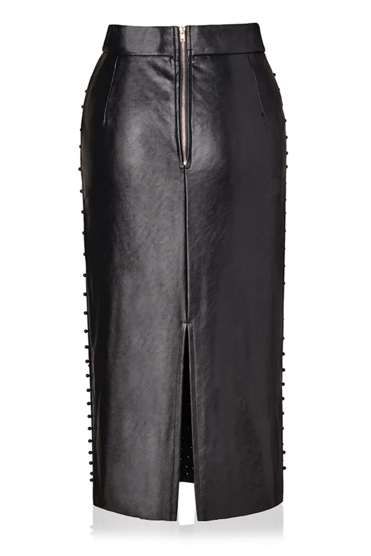 Faux Leather Midi Skirt