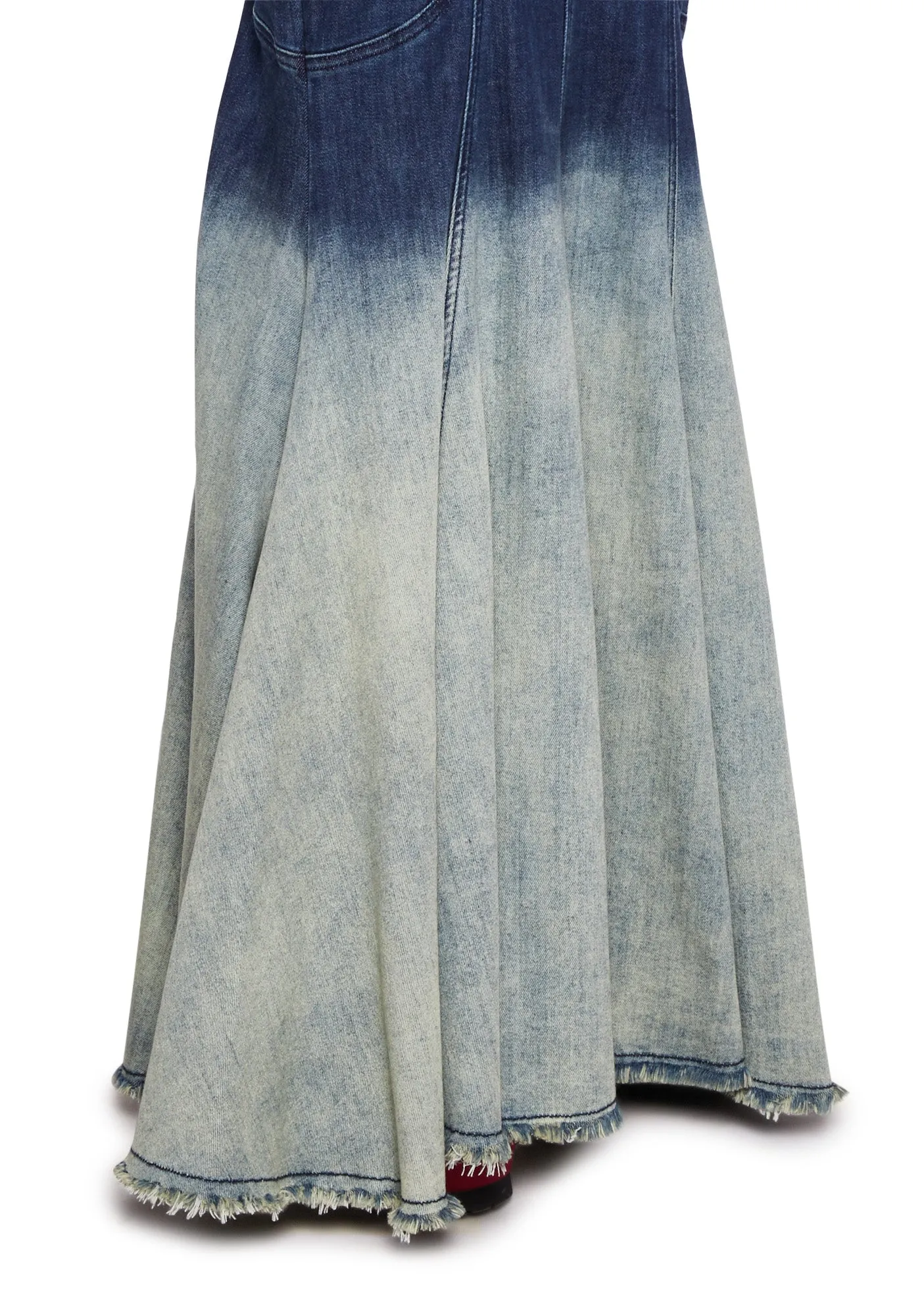 Fight Against Destruction Denim Skirt-Light Blue