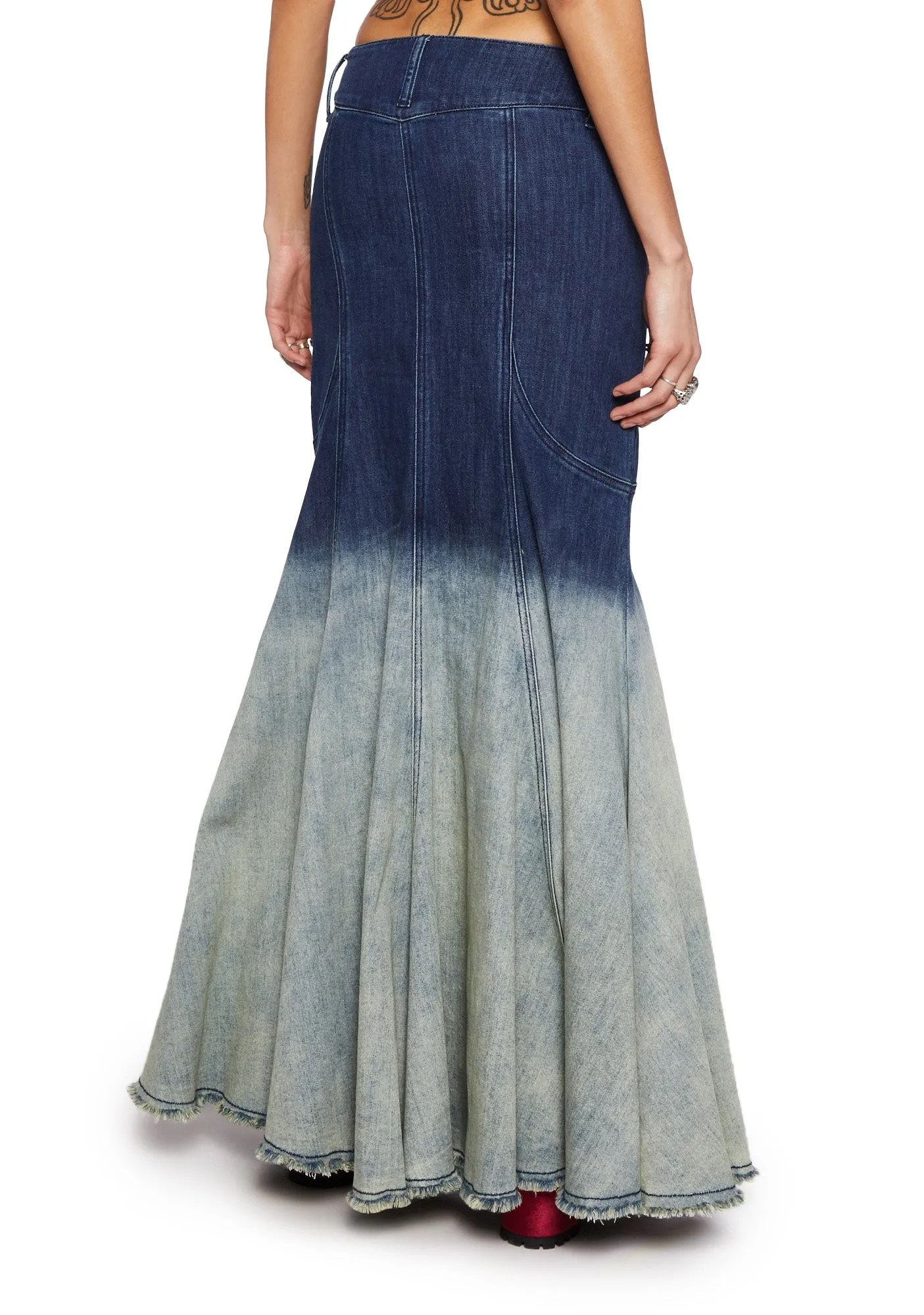 Fight Against Destruction Denim Skirt-Light Blue
