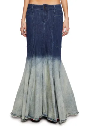 Fight Against Destruction Denim Skirt-Light Blue