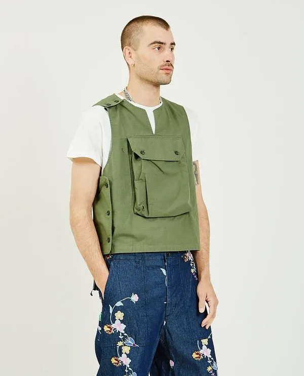 fishing / outdoor vest beige green khaki