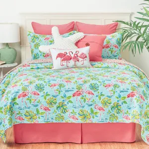 Flamingo Garden Quilt Set