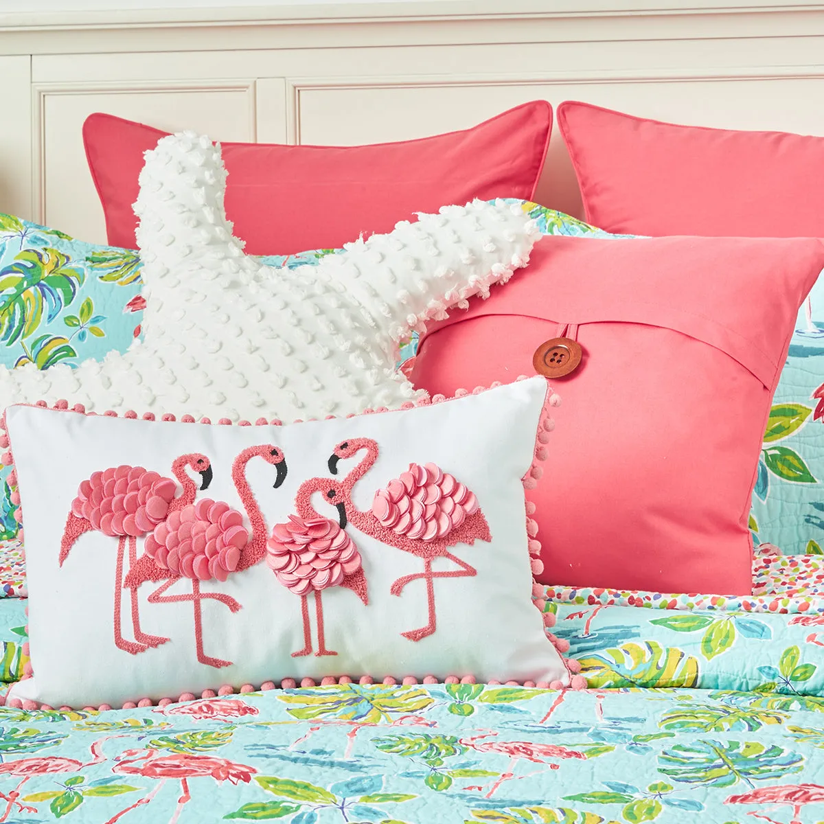 Flamingo Garden Quilt Set