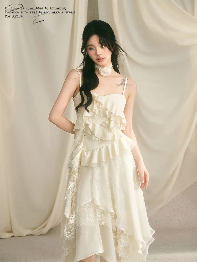 Frilled layered camisole & layered long skirt BBB0051