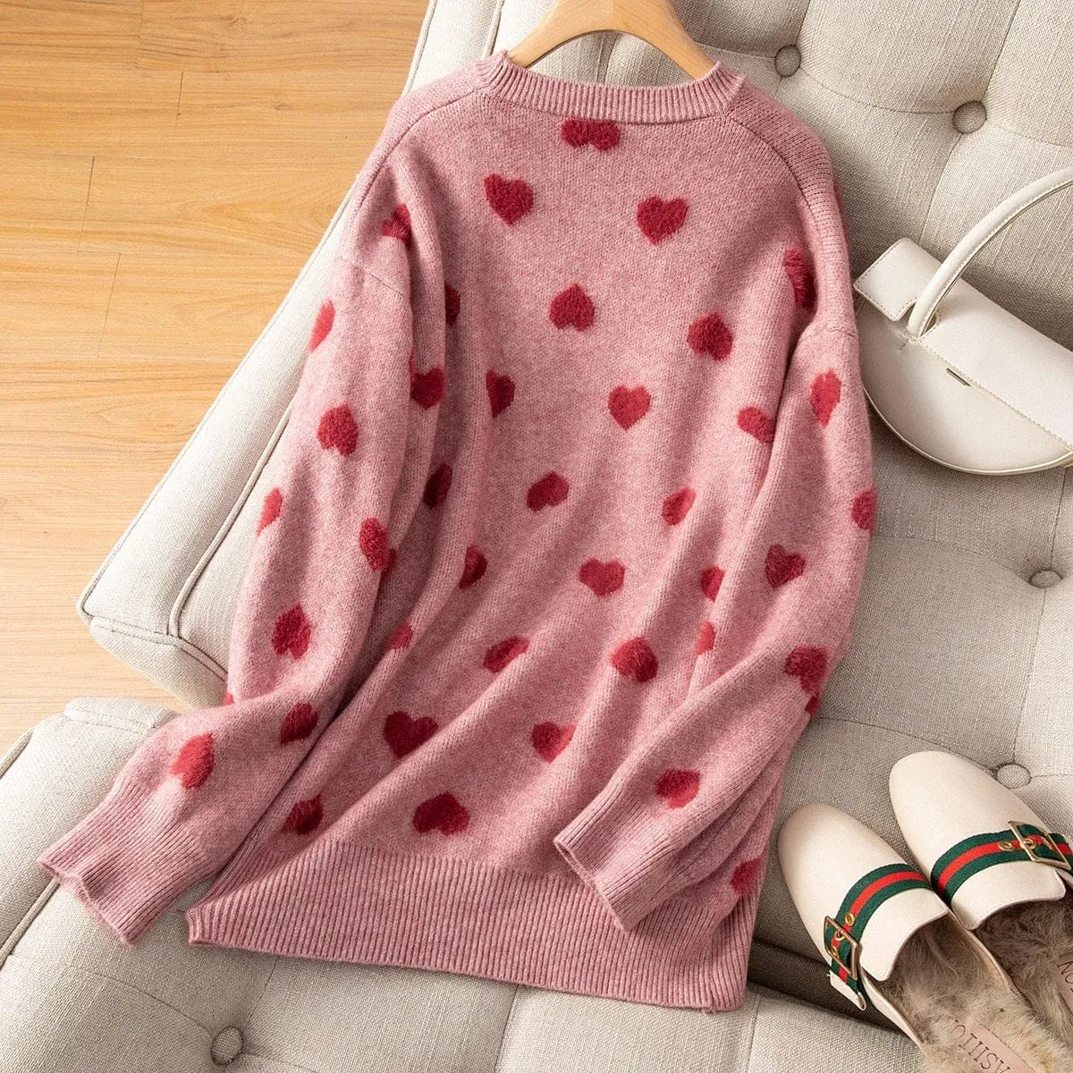 Fuzzy Hearts Jumper
