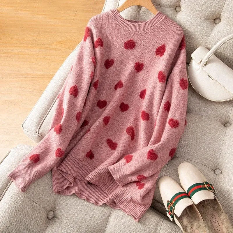 Fuzzy Hearts Jumper