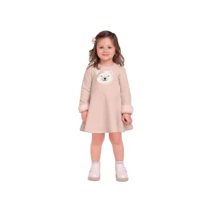Girls L/S Bear Face Dress