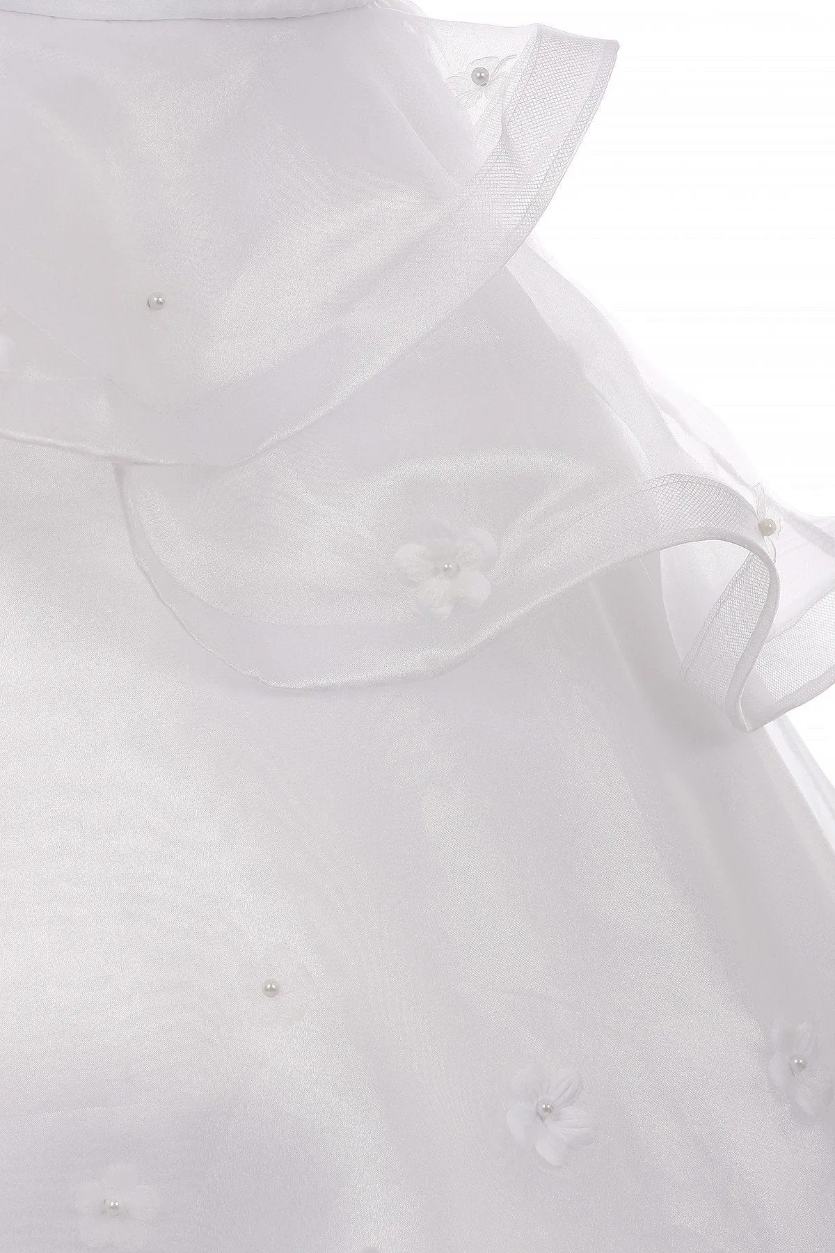 Girls White Layered Dress with Cap Sleeves by Cinderella Couture 2903